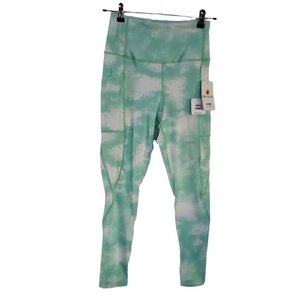Body Glove Printed High Waisted 7/8 Athletic Fitness Leggings Media Pocket - Picture 1 of 6